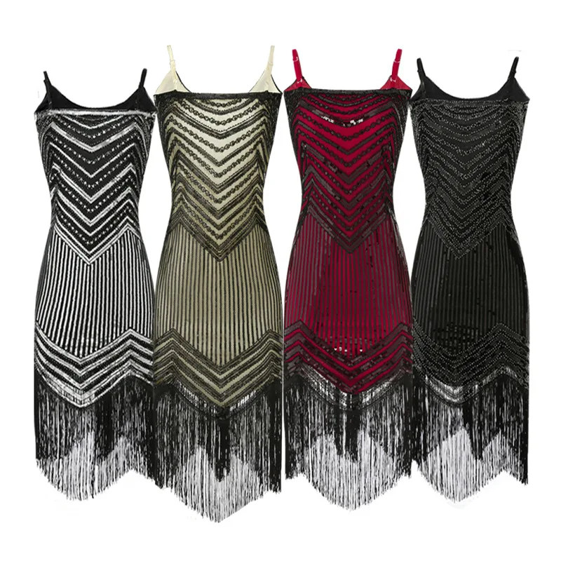 Vintage Vestidos1920s Flapper Flitre Fancins Fancy Party Dress kostýmy lomíkk