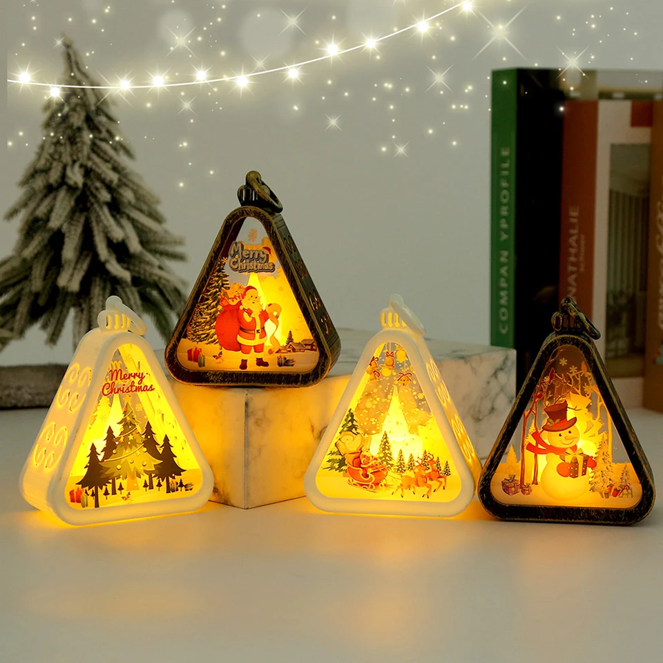 Vintage Vianoce LED nočné svetlá Outdoor Hanging Lanterns 2025 Veselé vianočné Navidad dekorácie darčekov festival Party