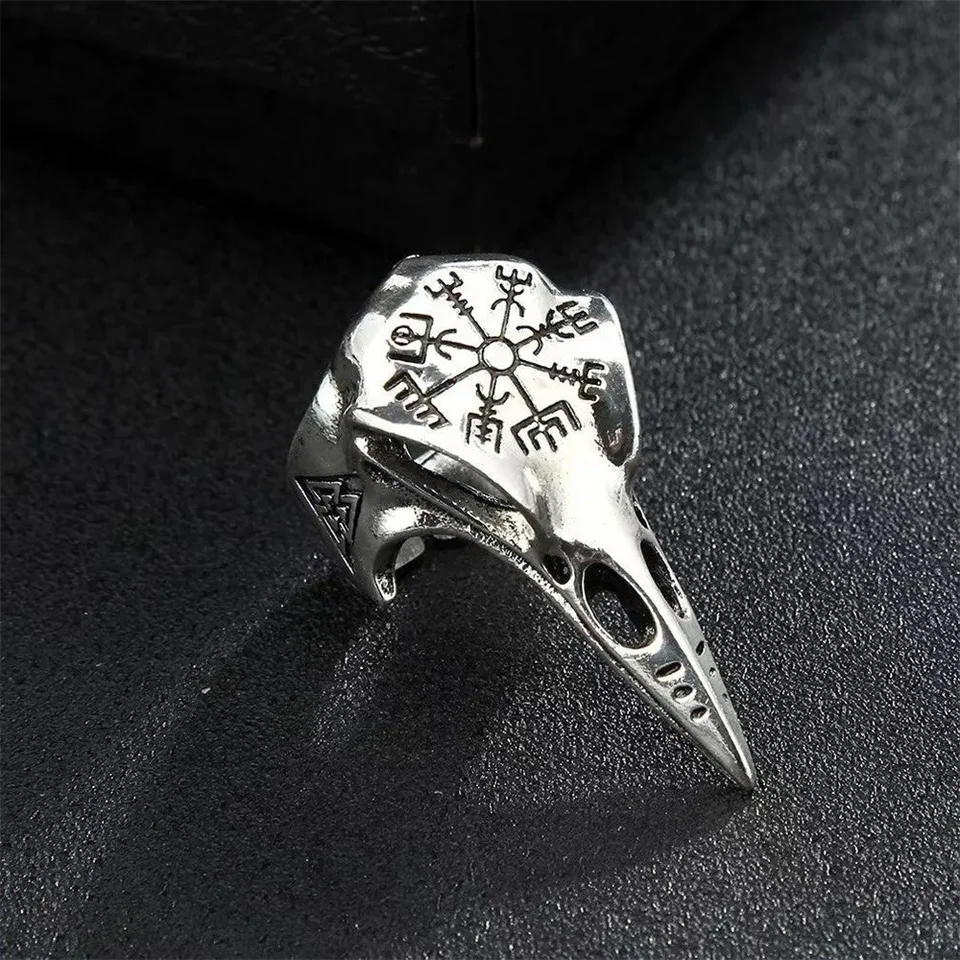 Vintage Viking Raven Ring Fashion Trend Pánsky punk rockový hip hop prsteň pirátsky symbol symbol Party
