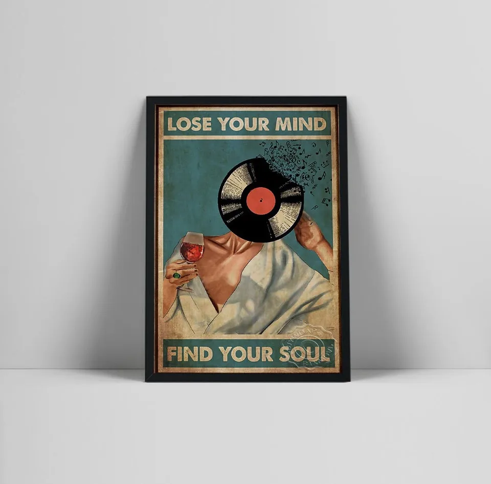 Vintage vinylová hudba Art Plagát Abstrakt červené víno plátno maľba maľby nástenné umenie moderné nástenné obrázky pre obývaciu izbu domov