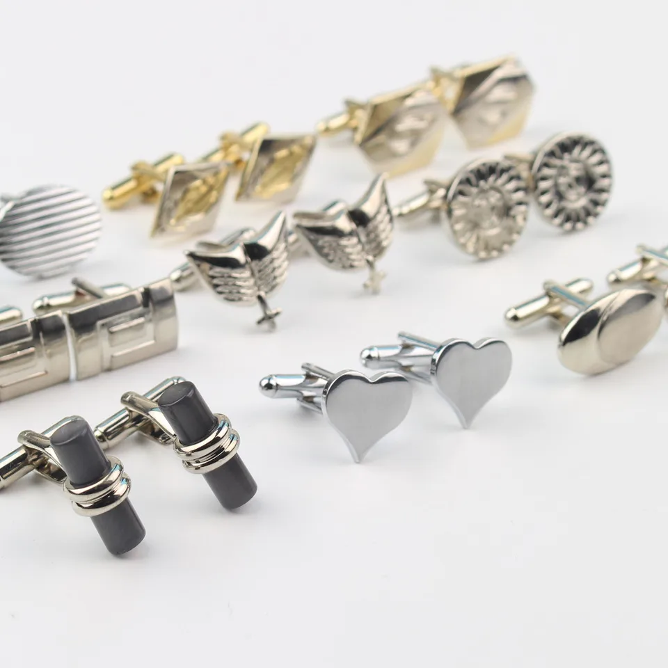Vintage vzor Love CuffLinks for Mens Jewelry Tirlry Feather CuffLink Cuff Cuff Gomgon Goming Link 19-33