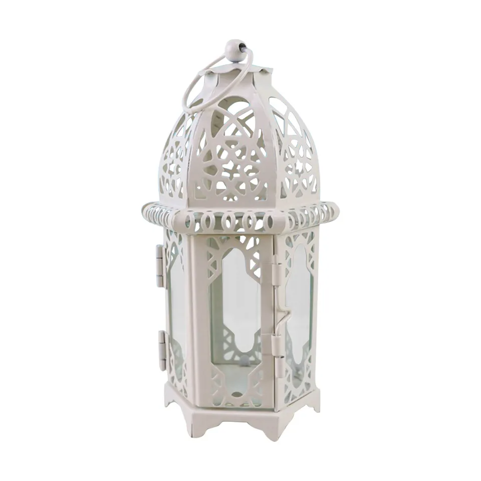 Vintage štýl Držiteľ sviečok Lanternka Lampka Vietor Light pre večierok Darný dekor Darčeky Marocká svadba vianočná vianočná stolová tealight