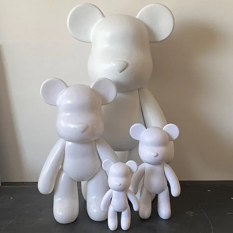Vinylová násilná figúrka medveďa biely medveď figuríny socha DIY ručne vyrábané tekuté pigmentové hračky pre bábiky dekorácie