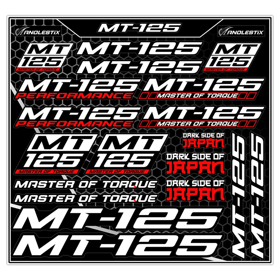 Vinylové motocykle motocyklové nálepky logo set znak tankových nálepiek pre Yamaha MT125 MT-125