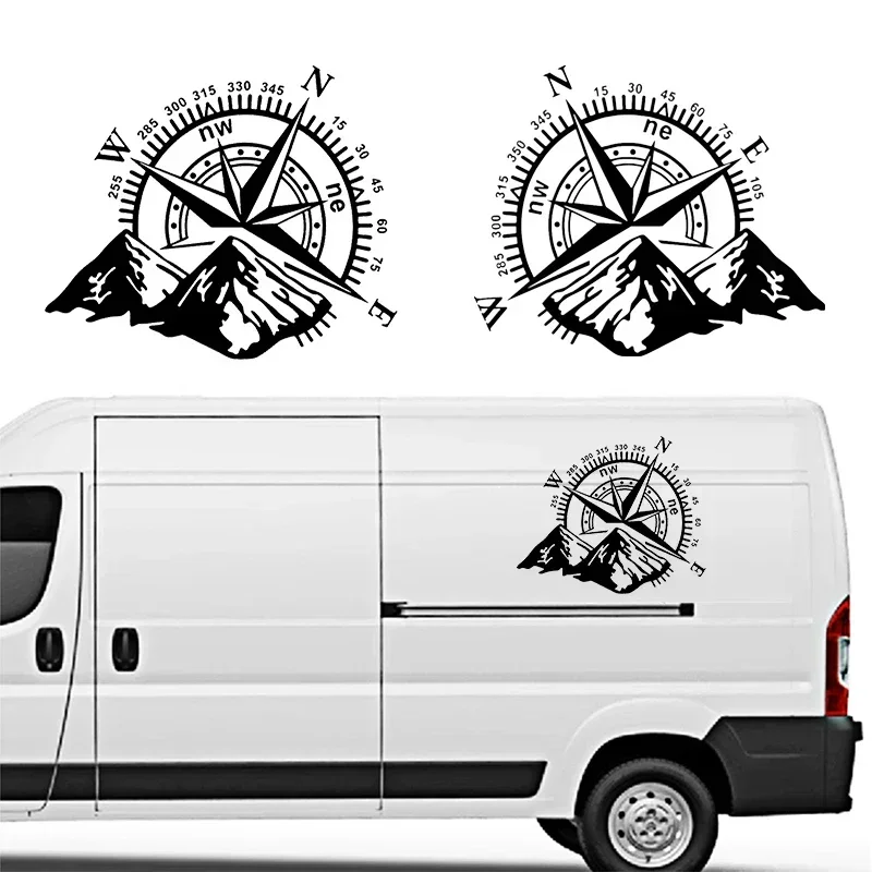 Vinylové nálepky na horské kompasové nálepky na auto vodotesné automatické dekorácie pre NIVA SUV 4X4 OFF ROAD OFF ROAD OFFICKÉHO ZADNÉHO ONDENIE 20 cm*16,7 cm