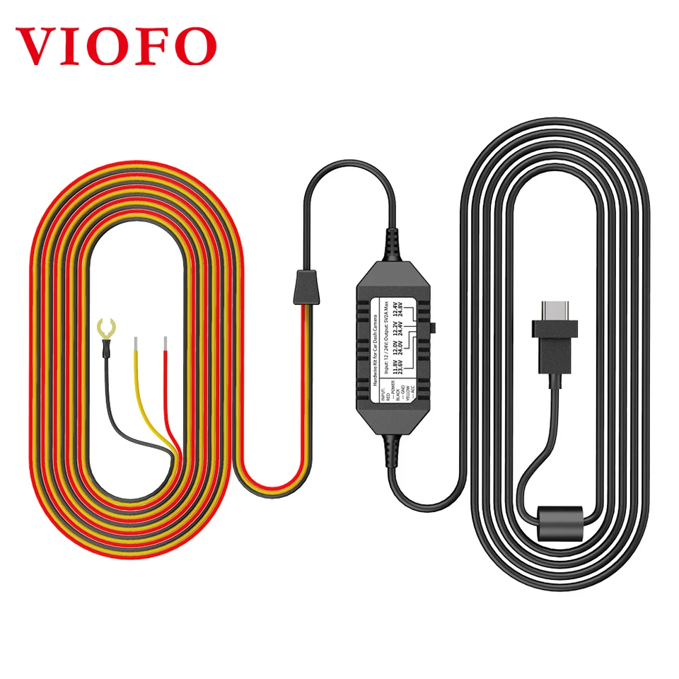 VIOFO ORIGINÁL A139 HK3-C COMERA COMERA ACC ACC HARDWIRE KABEL 3 drôt pre parkovací režim Voliteľné mini/micro2/ATC/ATS poistky TAP