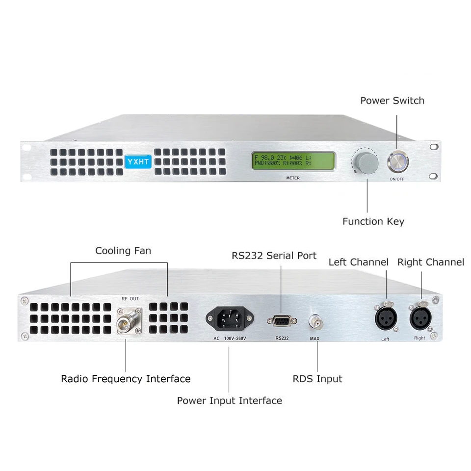 VIP- vysoká verzia 50W Long Range FM vysielač FM Broadcast Radio Pasyter Exciter pre FM Radio Station
