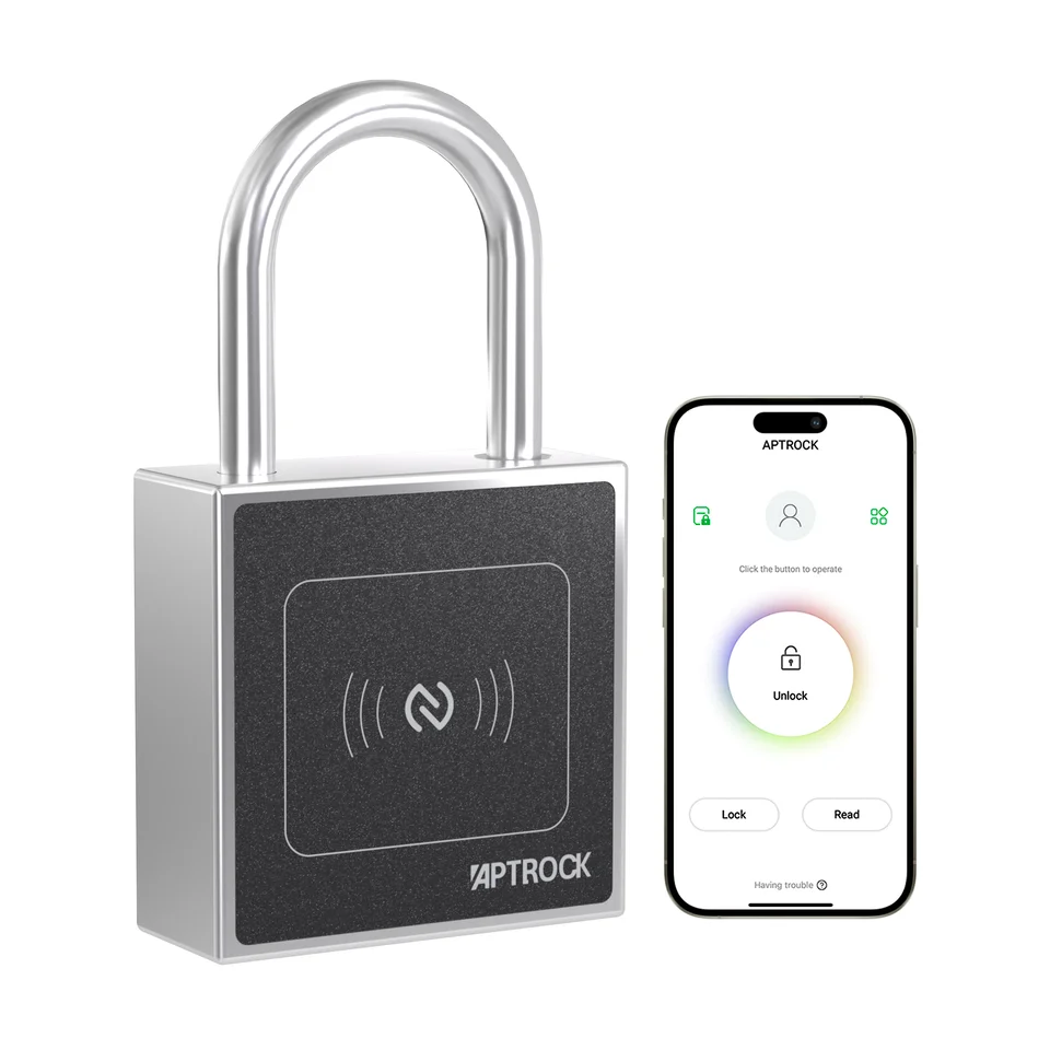 Visiaci zámok NFC bez batérie, inteligentný visiaci zámok, bezkľúčový zámok aplikácie, elektronický zámok brány, SS304 Solid Oceľový kovový visiaci zámok, vodotesný vonkajší vonkajší