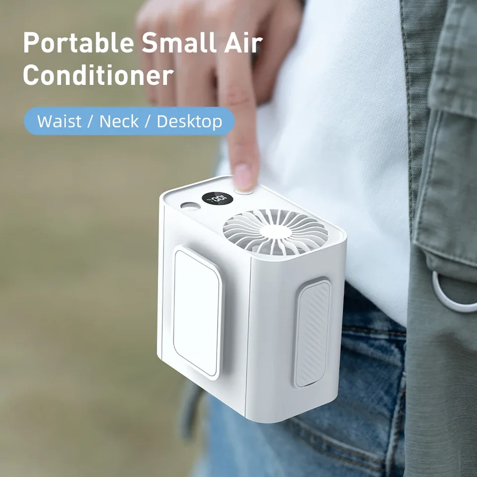 Vissko vonkajší pás namontovaný ventilátor Polymérne batériu anti -kvapka Strhtšanie USB prenosný s nemenným ventilátorom visiaceho krku