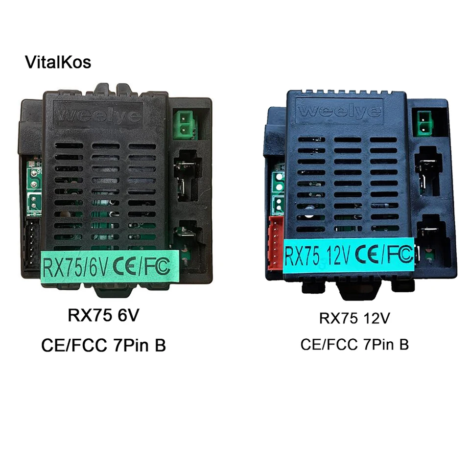 Vitalos Weelye RX75 6V 12V prijímač CE/FCC KID ELEKTRICKÉ CAR 2,4G Bluetooth Pánový prijímač (voliteľné) Časti automobilov