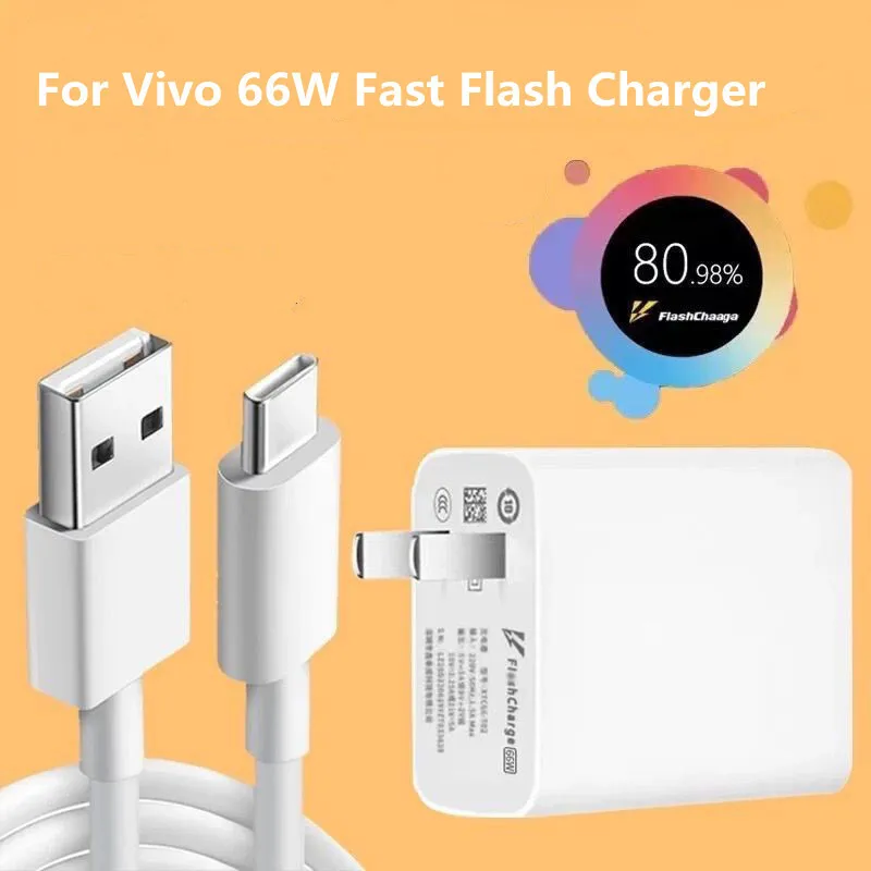 Vivo originál pre 66 W US Flash nabíjačku napájací adaptér USB C kábel pre vivo x90 x80 x70 x60 x50 v27 iqoo 11 10 pro
