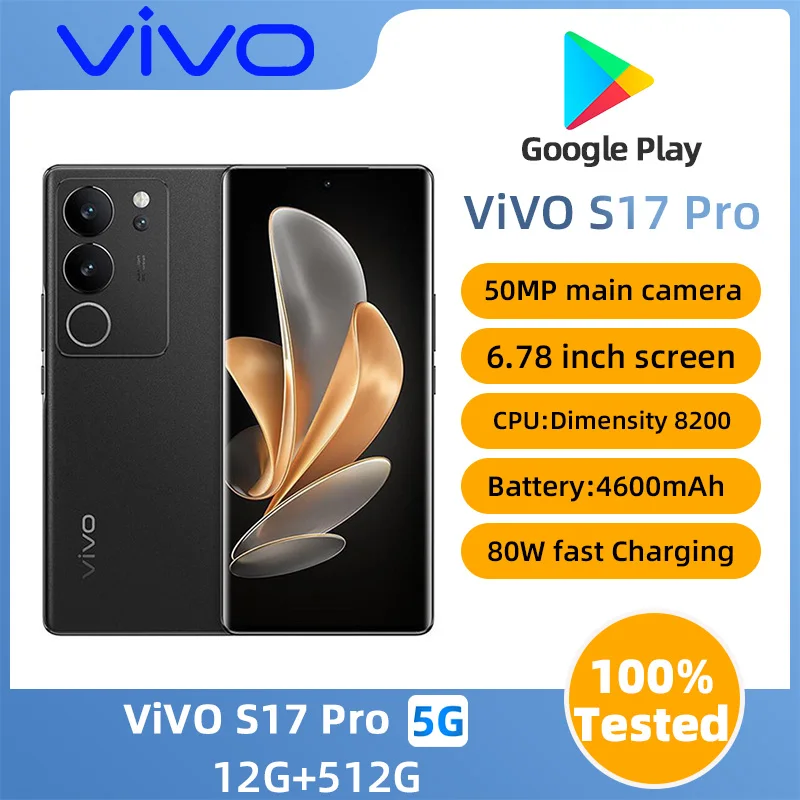 Vivo S17 PRO 5G Android 6,78 palca ROM 512 GB DIMISSION 8200 Obraz
