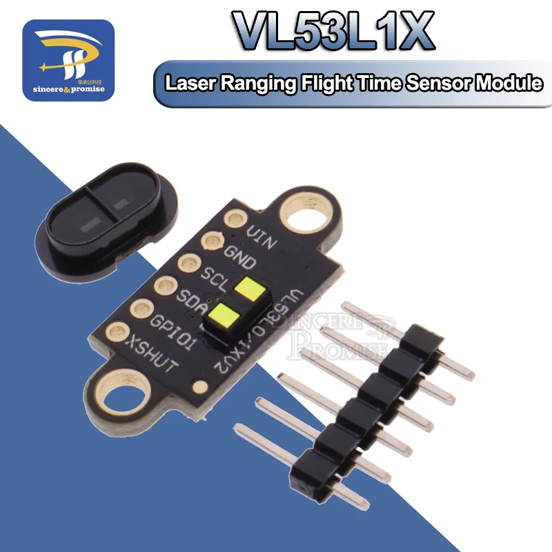 Vl53l1x laserový rozsah časového snímača letového časového snímača 3V-5V Vzdialenosť 400 cm Modul meracie