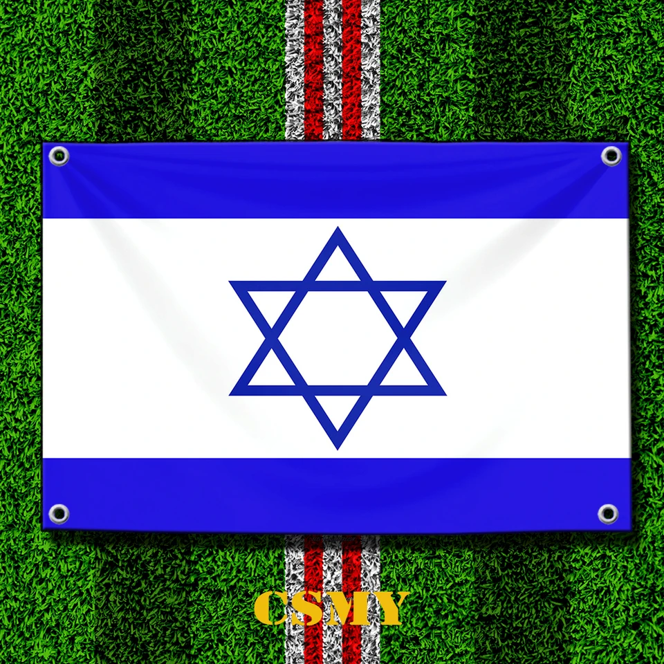 Vlajka 60x90cm Kráľovstvo Izraela Národná vlajka 90x150 cm visiaci polyester ISR IL Izraelské národné vlajky Banner Domáca dekorácia