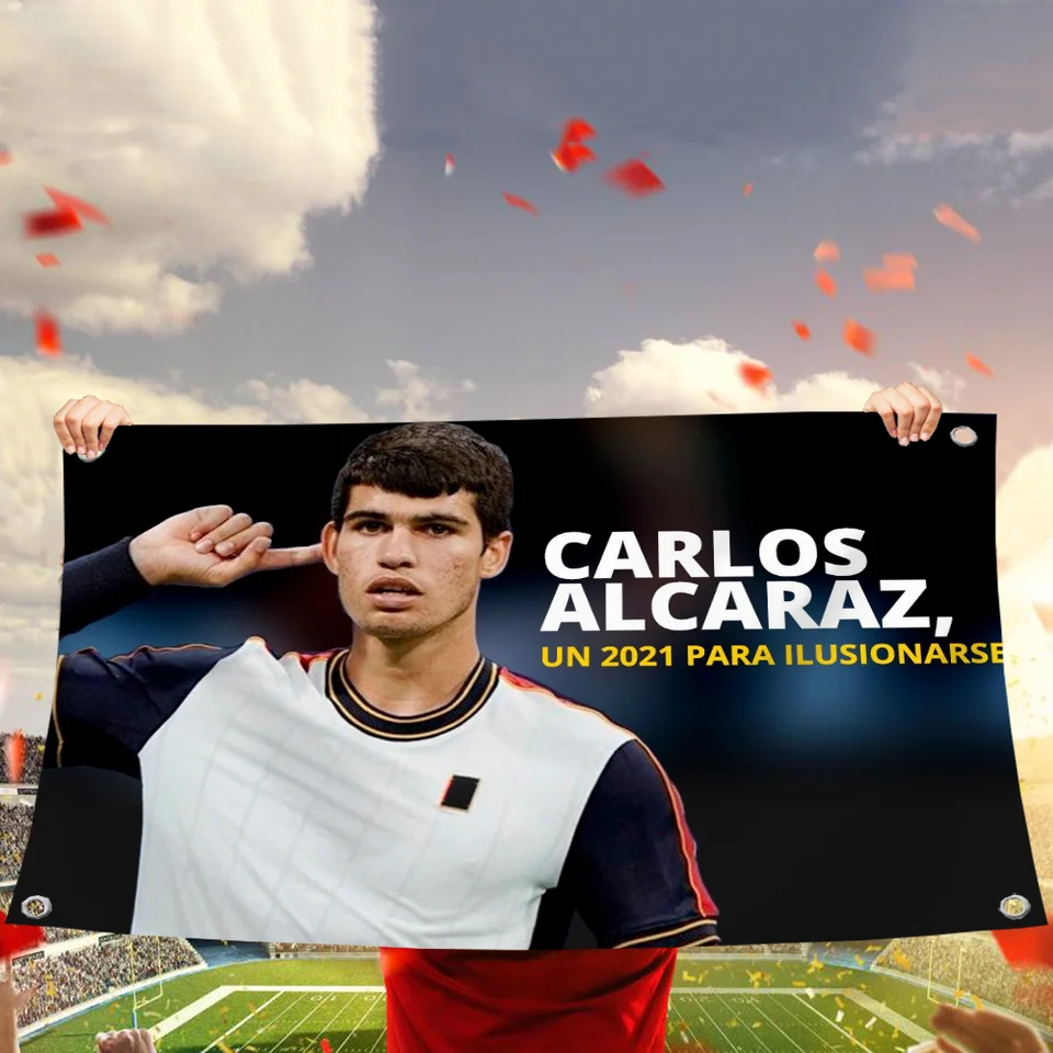Vlajka na vlajku stena Pýcha vlajka na zavesenie vlajok pre miestnosti Banner C-Carlos A-Alcaraz Outdoor Decor Room Estetické vtipné vlajky a transparenty
