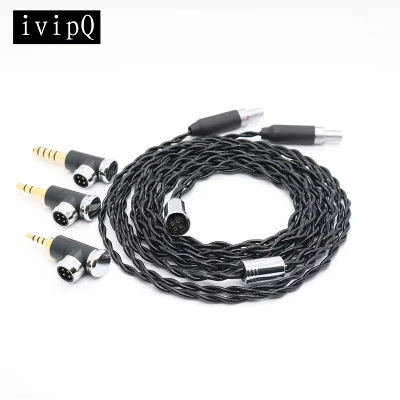 Vlajkový kábel IVIPQ-50 4 jadrá Päť prvkov slúchadlá upgrade kábla pre HD580 HD650 HD800 Hifiman Ananda T3-03 D9200 Dual 3.5