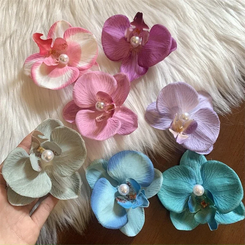 Vlasové doplnky kvetinové vlasy klip na vlasy Ornament ružová orchideová orchideová voči bokom bočné barety čadlá češká