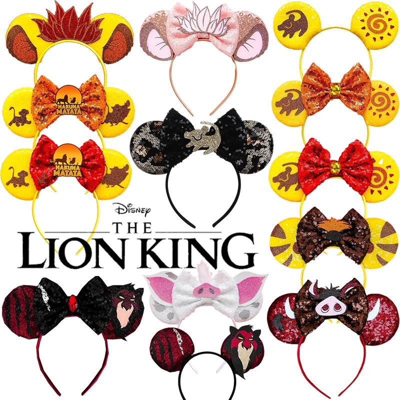 Vlasové doplnky Lion King Women Women Karneval Disney Pumbaa Simba Ears Headband Girl Hakuna Matata Flitry Flitre na vlasy Hairband Kid Darček