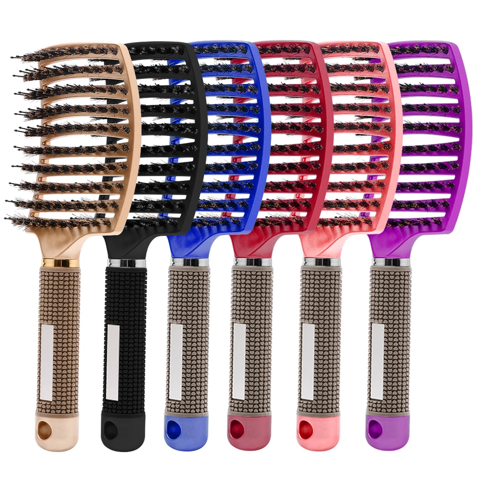 Vlasové kefy Hrebeň rušivé vlasy Brush Bristle & Nylon Women Whet Massage Com Curly kaderníctvo Salon Styling Tools
