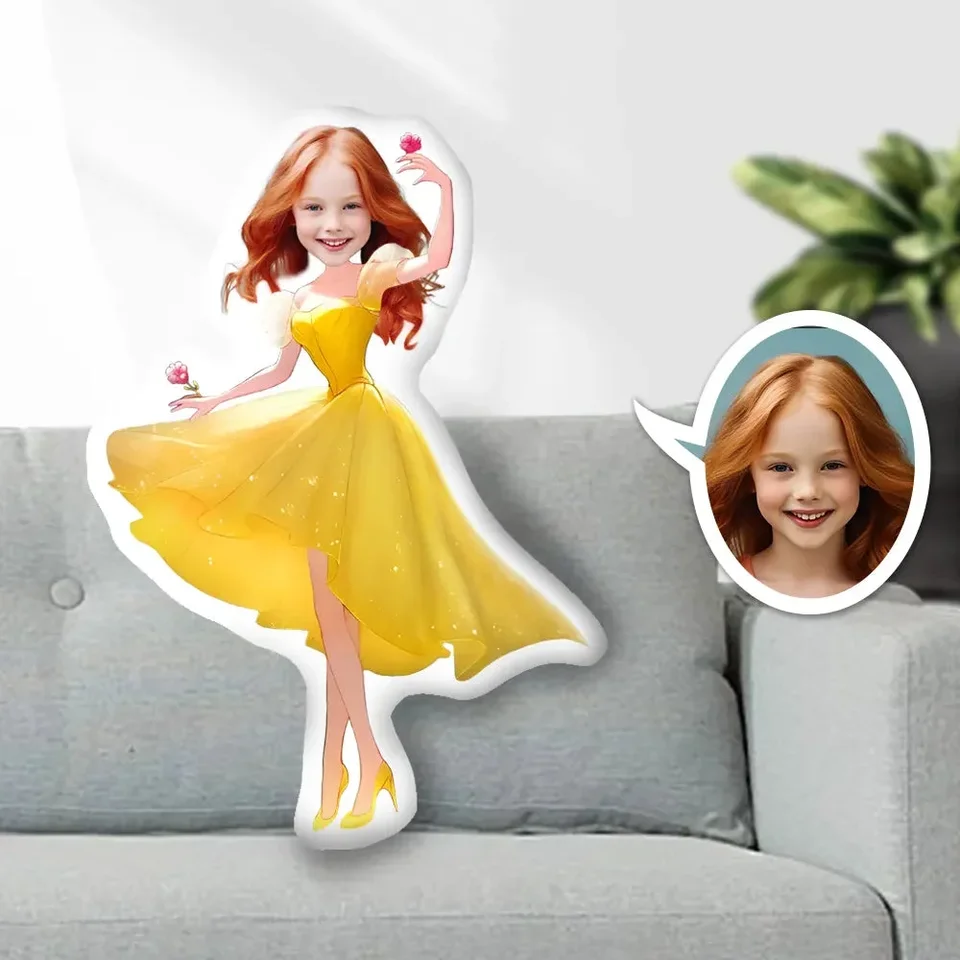 Vlastná fotografická tvár vankúš princezná tvár vankúš Krása tvár Picture Doll Face Body Body Prispôsobená kráľovná krásy