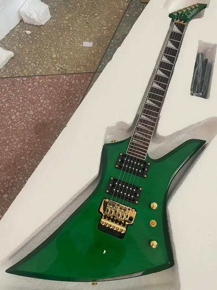 Vlastná gitarová obchod Rosewood Jackson Green Guitar Blue 6 Strings Electric Guitar
