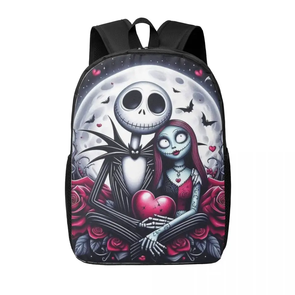 Vlastná Halloween nočná mora pred vianočným batohom Jack Skallington School College Travel Bags Bookbag sa hodí
