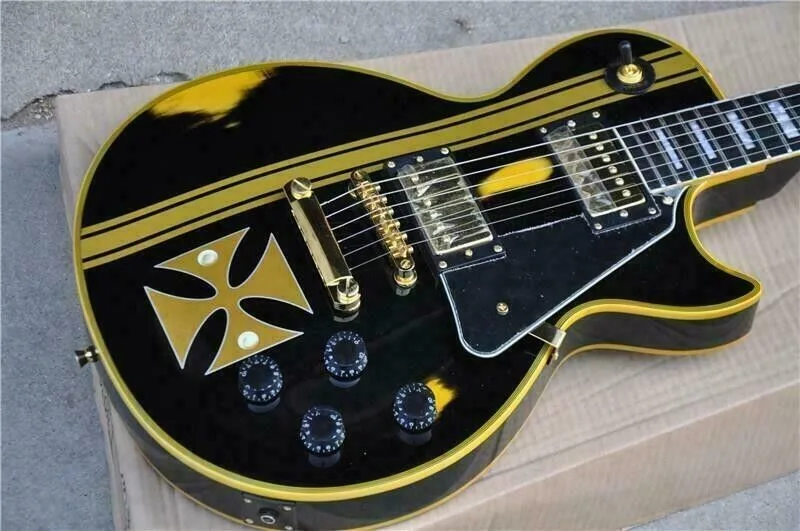 Vlastná metallica James Hetfield Iron Cross Model Model mahagany elektrická gitara