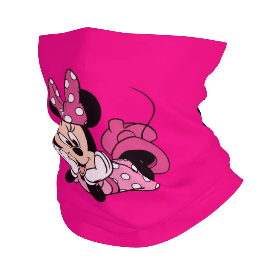 Vlastná Mickey Mouse Minnie Disney Bandana Zimný krk Oriepenie Ženy Windproof Wrap Face Scarf pre turistiku Karikatúra Gaiter čelenka