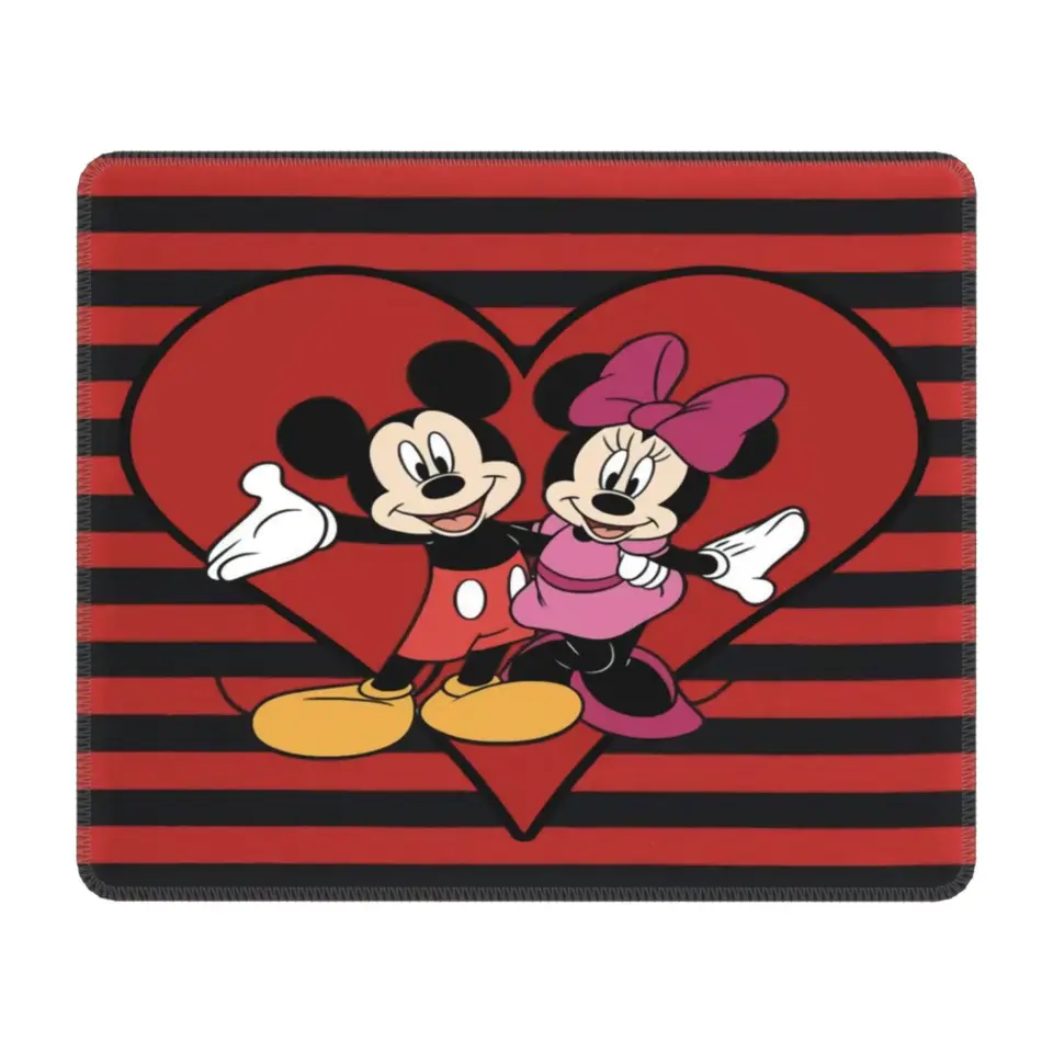 Vlastná Minnie Mouse Mickey Mouse Mouse Heart Mouse podložka s blokovacou hranicou PC PC Gamer MousePad Anti-Slip Gumber Base Base Office Desk Mat