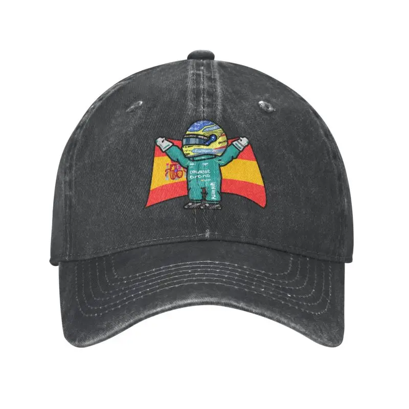 Vlastná módna bavlna Alonso s vlajkou baseballová čiapka Ženy Muži nastaviteľné Fernando Sport Motorcycle Dad Hat Sun Protection