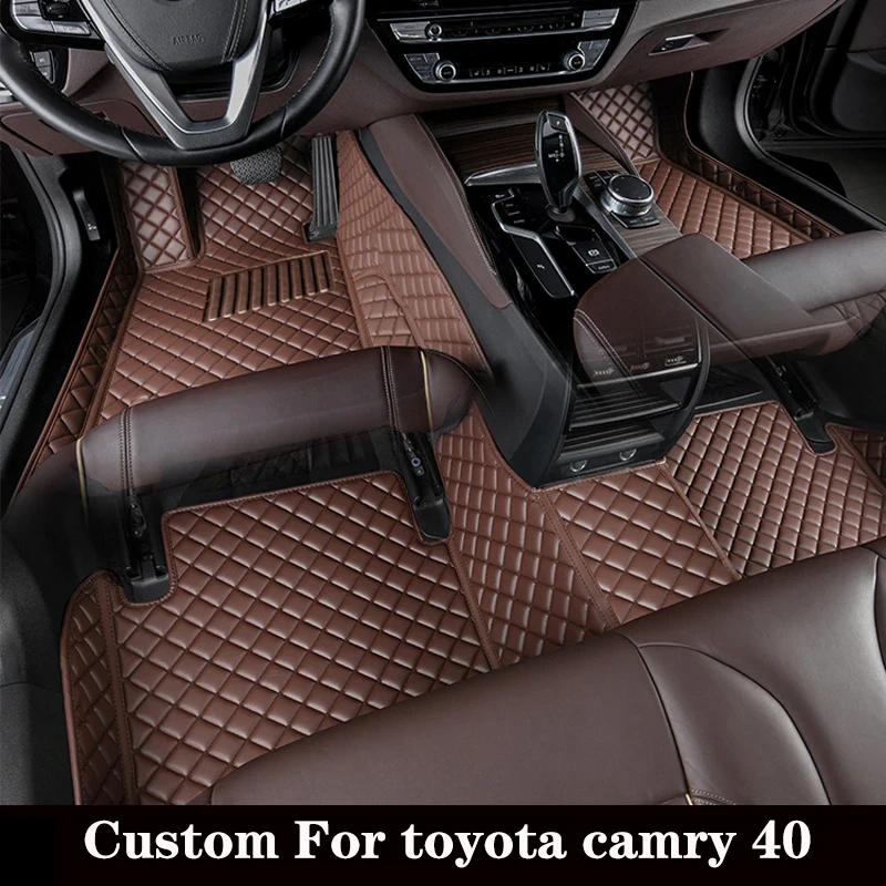 Vlastná podlahová podlaha pre Toyota Camry 40 2006 2007 2008 2009 2011 2011 2011 Nohy Foots Luxury Man Rugs Koberec Interiér automatické príslušenstvo