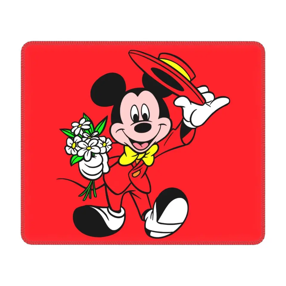 Vlastná podložka Mickey Mouse Minnie Mouse Pad s uzamykacím hraním PC Gaming MousePad Anti-Slip Gumer Base Animovaná karikatúra laptop rohož