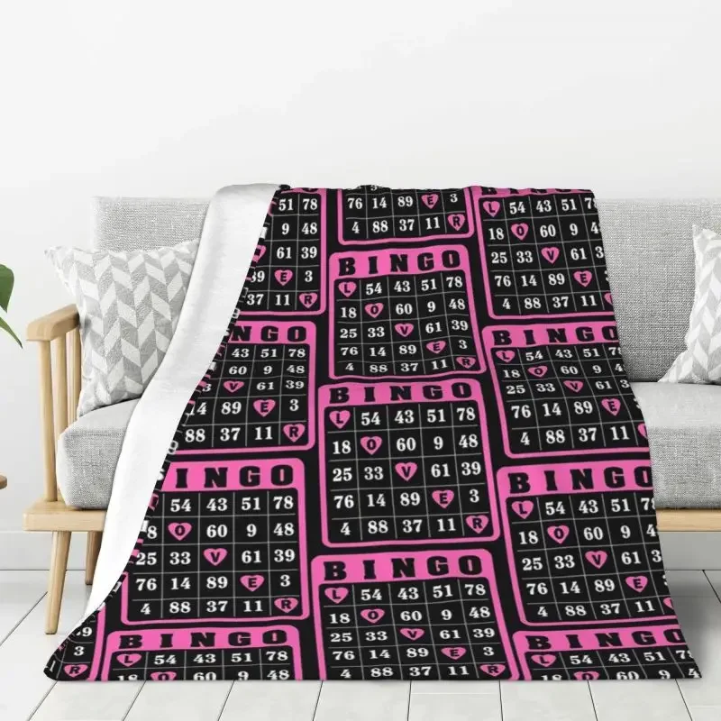 Vlastná pohovka fleece bingo milenec bingo čas láska bingo klasický ružový hádzanie prikrývka teplé flanelové prikrývky