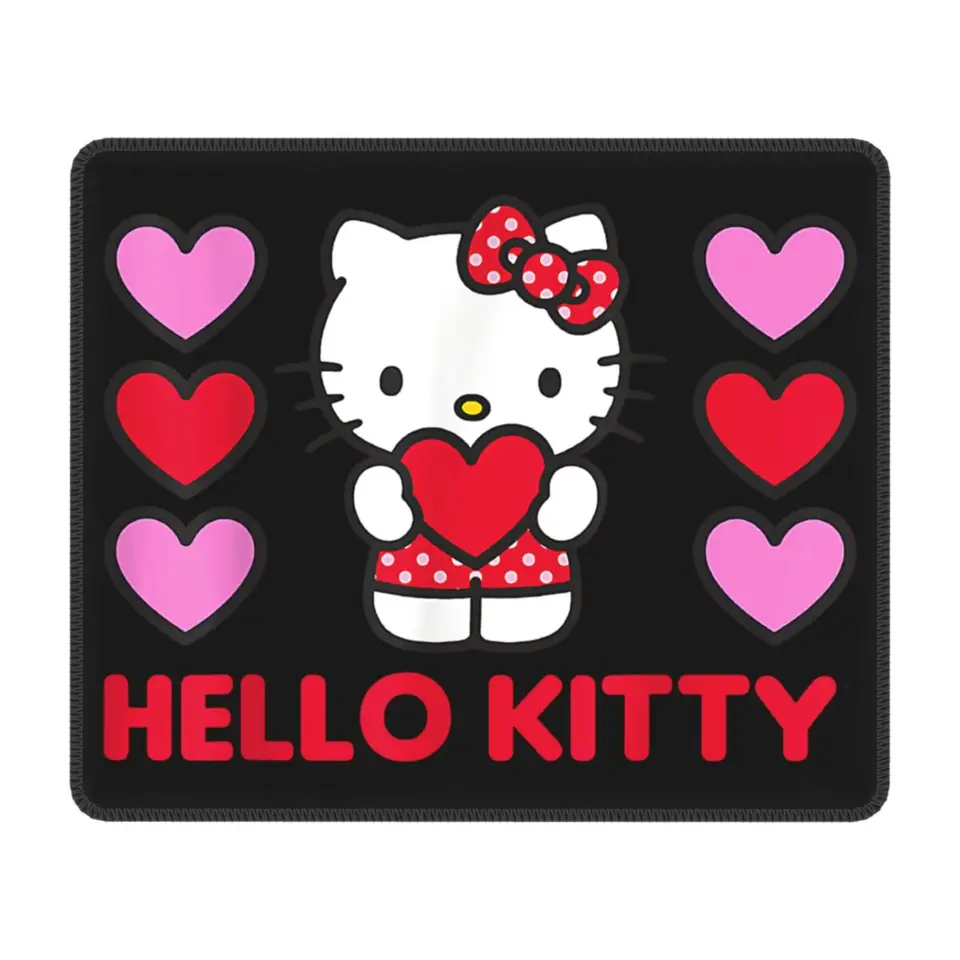 Vlastná počítačová gamerová podložka Non-Slip Gum Gum Base Hello Kitty Valentine Hearts MousePad Office Computer Rat