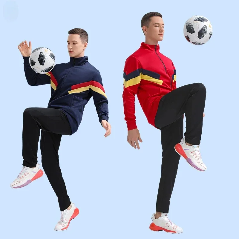 Vlastná pánska futbalová bunda Outdoor Football Tracksuit Training Football Uniformy futbalové športové skladovanie pre deti pre deti 8415