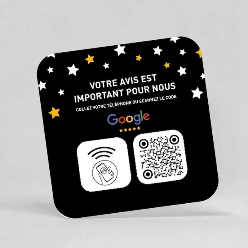 Vlastná recenzia Google Sign NFC Klepnite alebo skenuje kód Sociálne médiá QR Code Plate Jeden klepnite na kontakt bez kontaktu QR Sign Sign NFC Sociálna značka
