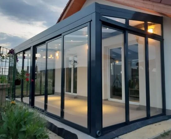 Vlastná terasa Terrace Canopy vodotesná ochrana kryštoľového polykarbonátu hliníkový rám