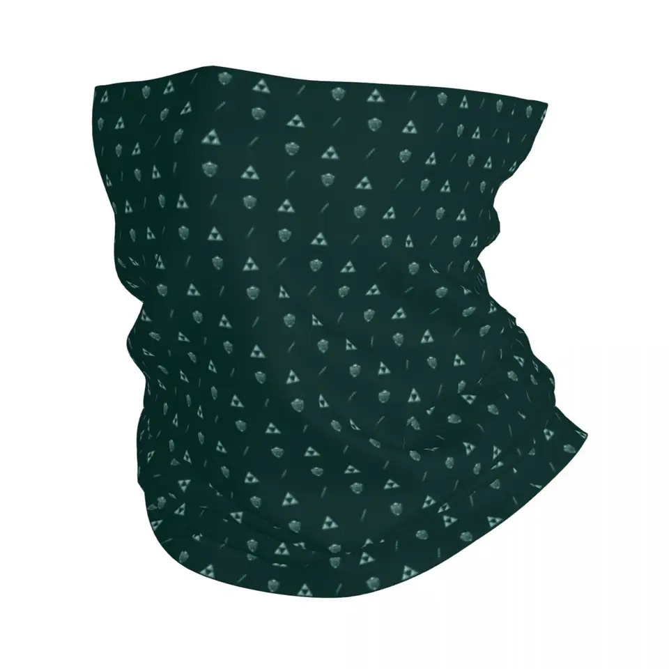 Vlastná tmavo zelená Zeldas Symbol Pattern Bandana Brck Warper Women Men Zimná lyžiarska turistická šatka gaiter hra pre hru tvár