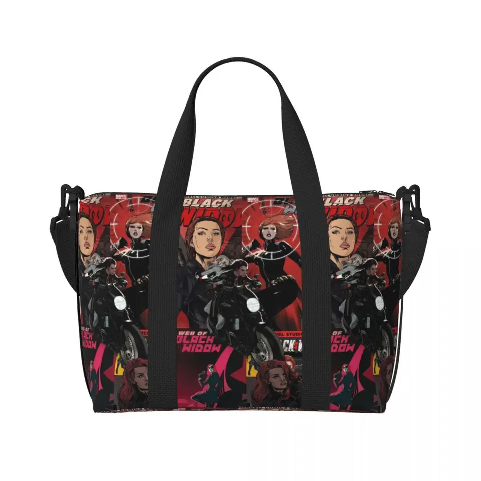 Vlastná čierna vdova anime plagát Tote Bag Ženy veľkú kapacitu plážové telocvične cestovné tašky
