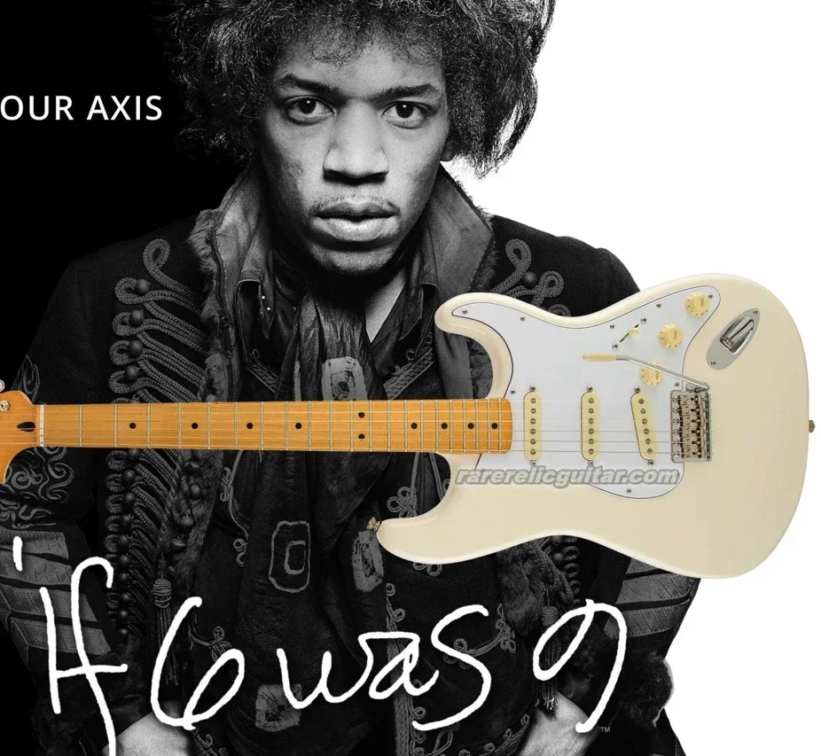 Vlastné 70. rokov Jimi Cream White Electric Guitar Maple Neck a hmatník Dot vložky Špeciálne vyryté krkové dosky Vintage tunery