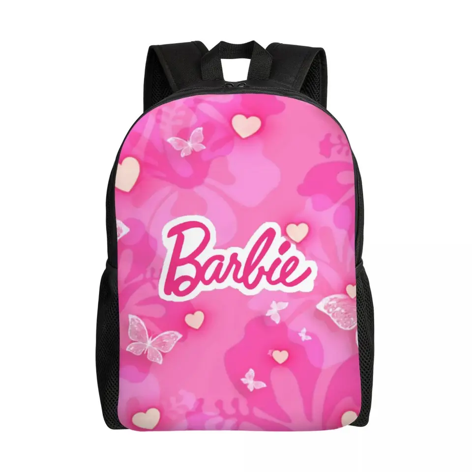 Vlastné anime karikatúry Barbie laptop batoh Men Women Casual Bookbag pre vysokoškolské školy tašky