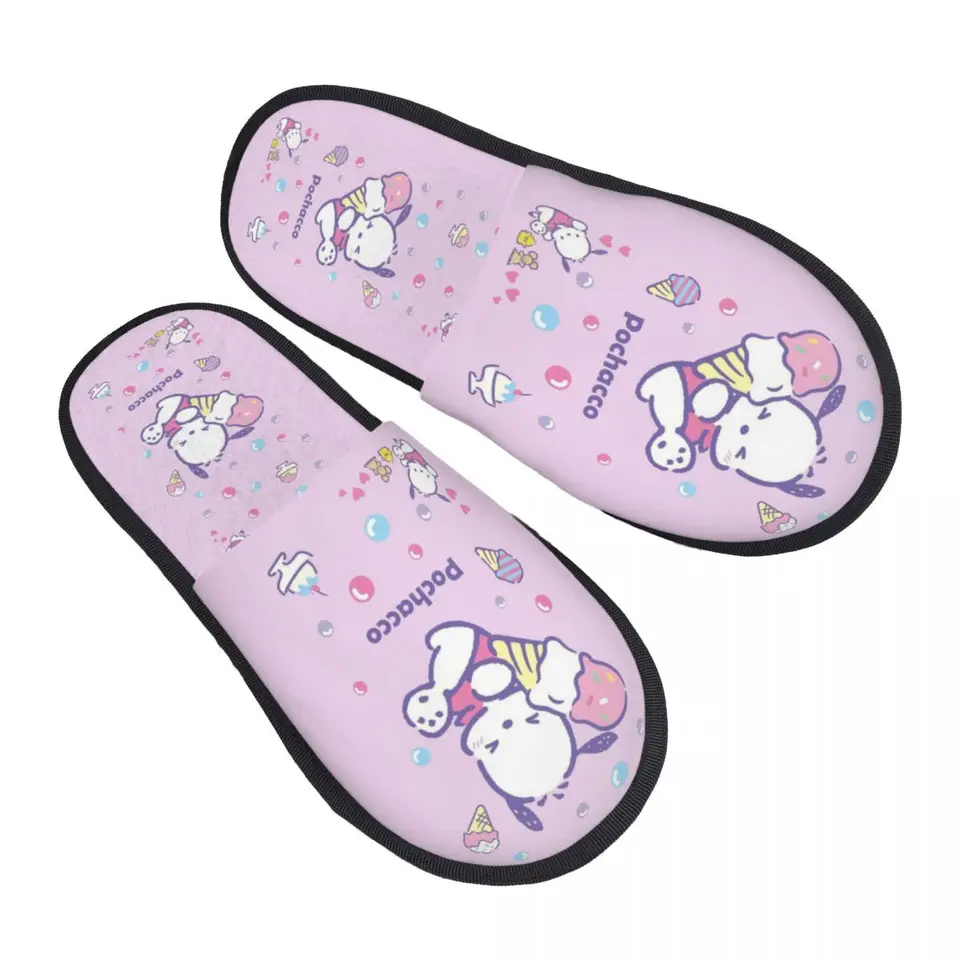 Vlastné anime Pochacco kawaii karikatúra hosťovských papuče pre spálne dámske papuče