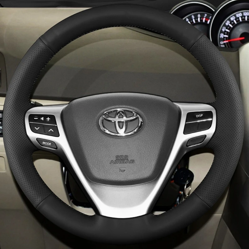 Vlastné auto volant Cop Cop Cover Non-skĺzavá pravá koža 100% vhodná pre Toyota Verso EZ Avensis Auto Interiérové ​​príslušenstvo