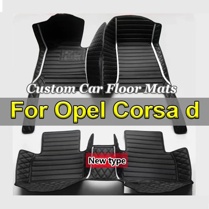 Vlastné automobilové podlahové rohože pre Opel Corsa D 2007 2008 2009 2011 2011 Automatické luxusné kožené mužy Men ženy Matky Plné pokrytie