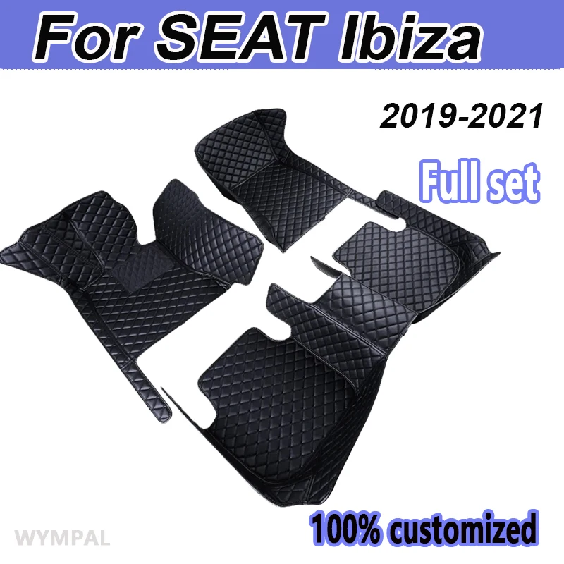 Vlastné automobilové podlahové rohože pre sedadlá Ibiza 2019 2020 2021 Automatické luxusné kožené muži Dámske rohože