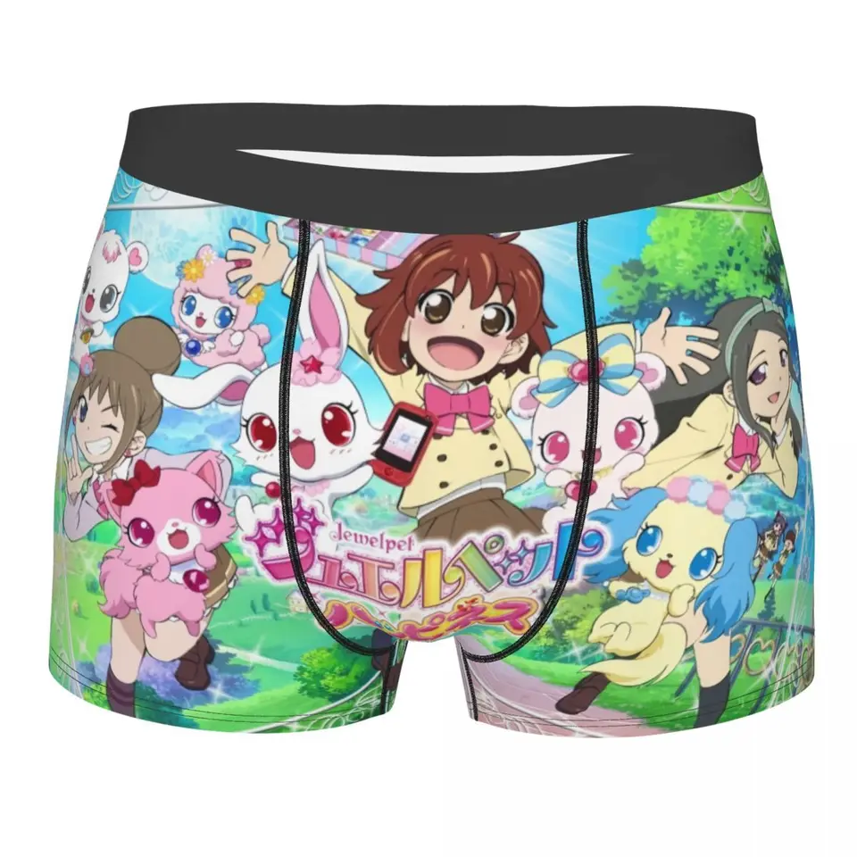 Vlastné Disney Cartoon Jewelpet Sanrio Japanese Anime Boxers Shorts Pánske nohavičky spodná bielizeň vtipné spodky