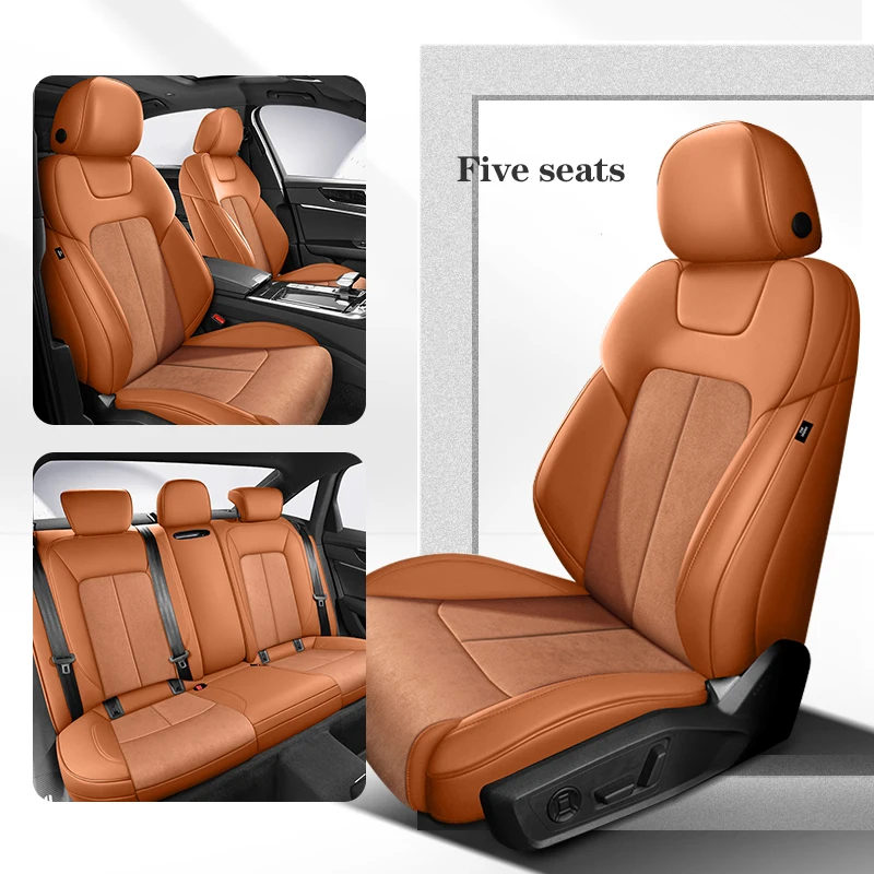 Vlastné kryty autosedačiek pre Kia Soul 2010-2012 360 ° Obklopte 100% fit semiš+kožené automatické interiéry Accesorios para vehículos 차량용품