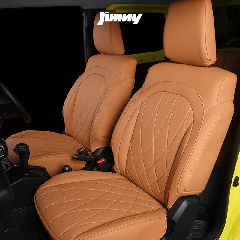 Vlastné kryty autosedačiek vankúš Full Set Pushouble Leather Airbag kompatibilný pre Suzuki Jimny JB64 JB74 2023 2022 2021 2020 2019