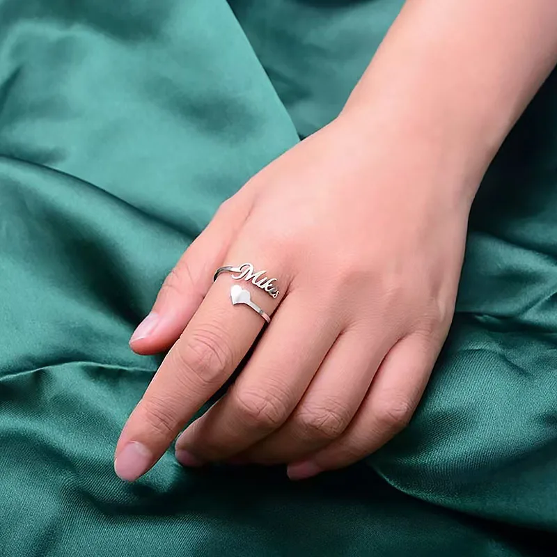 Vlastné krúžky pre ženy strieborná z nehrdzavejúcej ocele Ring s menom Prispôsobené datovanie zásnubné šperky darček pre priateľku