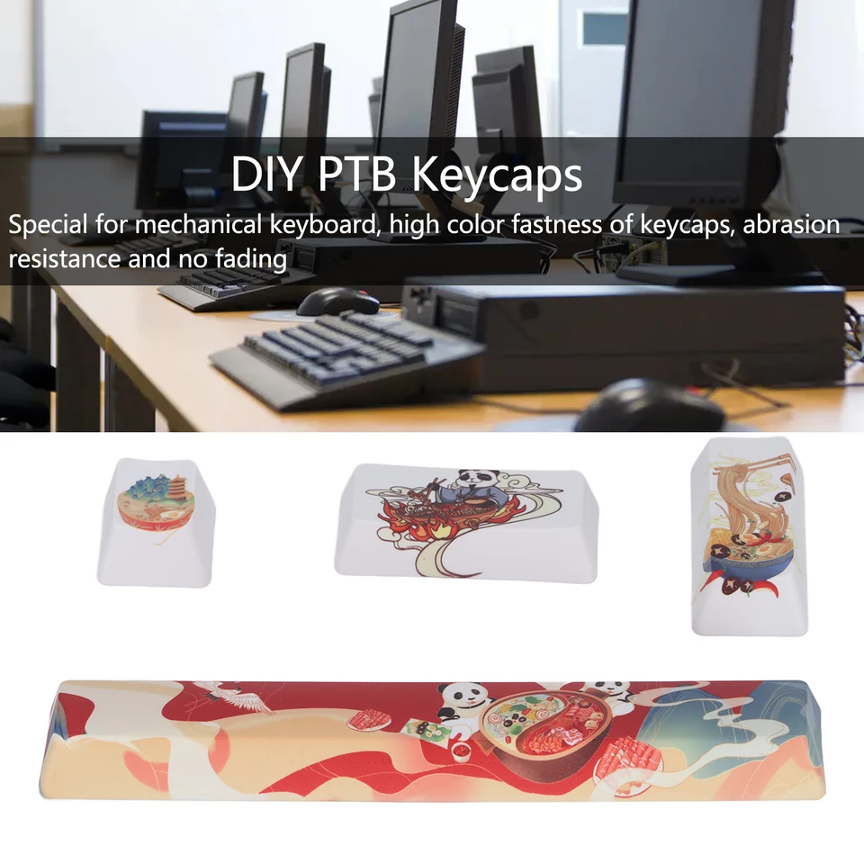 Vlastné kľúče horúca hrniec Panda Personalizovaný náhradný kľúče pre univerzálne mechanické klávesnice Vlastné kľúče